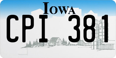 IA license plate CPI381