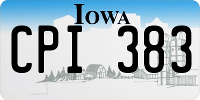 IA license plate CPI383