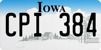 IA license plate CPI384