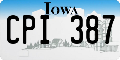 IA license plate CPI387