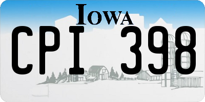 IA license plate CPI398