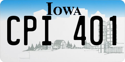 IA license plate CPI401