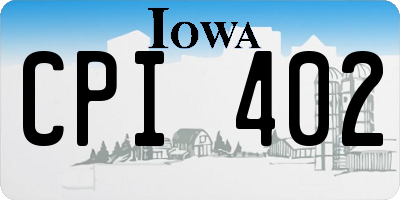 IA license plate CPI402