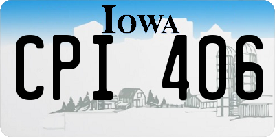 IA license plate CPI406