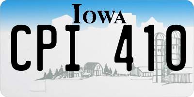 IA license plate CPI410