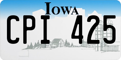 IA license plate CPI425