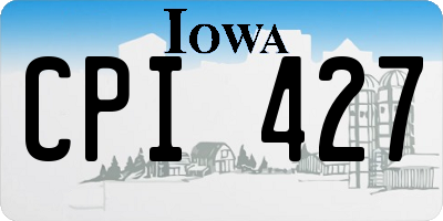 IA license plate CPI427