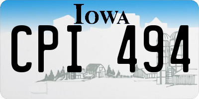 IA license plate CPI494