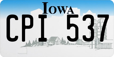 IA license plate CPI537