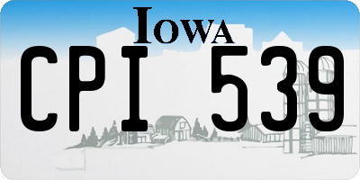 IA license plate CPI539