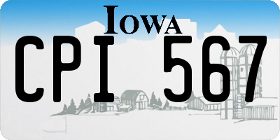 IA license plate CPI567