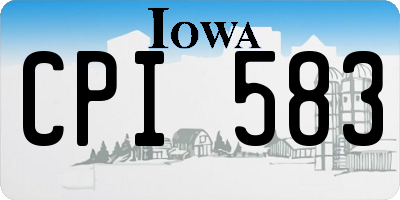 IA license plate CPI583