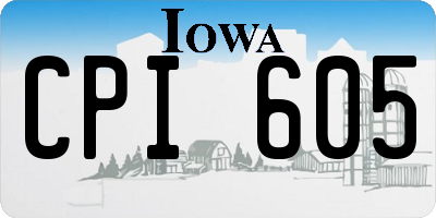 IA license plate CPI605