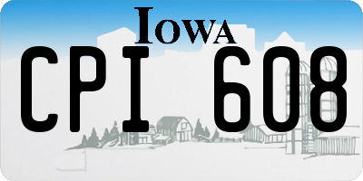 IA license plate CPI608