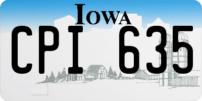 IA license plate CPI635