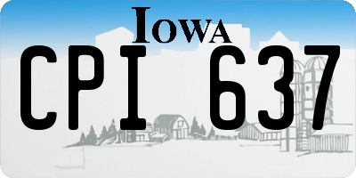 IA license plate CPI637