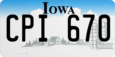 IA license plate CPI670