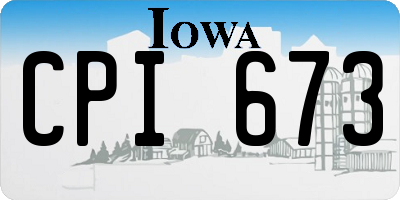 IA license plate CPI673