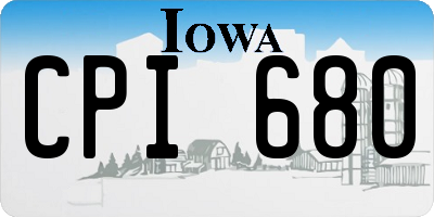 IA license plate CPI680