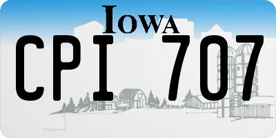 IA license plate CPI707