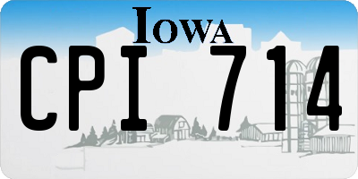 IA license plate CPI714