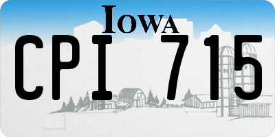 IA license plate CPI715