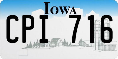 IA license plate CPI716
