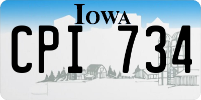 IA license plate CPI734