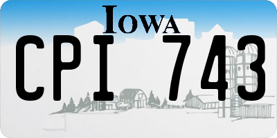 IA license plate CPI743