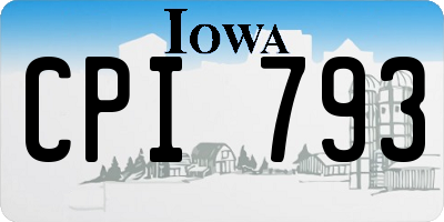 IA license plate CPI793