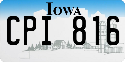 IA license plate CPI816