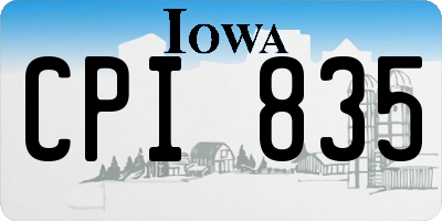 IA license plate CPI835