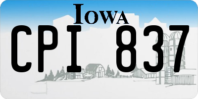 IA license plate CPI837