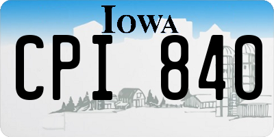 IA license plate CPI840