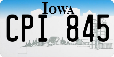 IA license plate CPI845