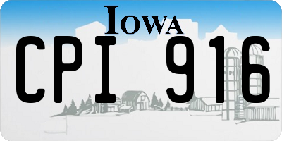 IA license plate CPI916