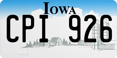 IA license plate CPI926