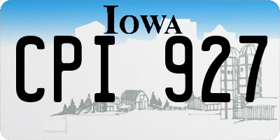 IA license plate CPI927