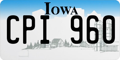 IA license plate CPI960