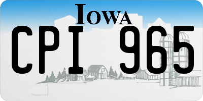 IA license plate CPI965