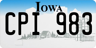 IA license plate CPI983