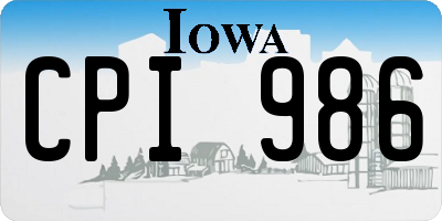 IA license plate CPI986