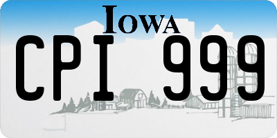 IA license plate CPI999