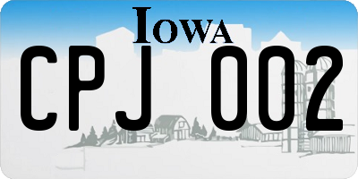 IA license plate CPJ002