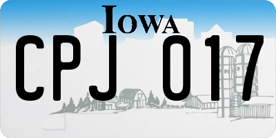 IA license plate CPJ017