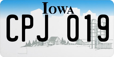 IA license plate CPJ019