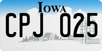 IA license plate CPJ025