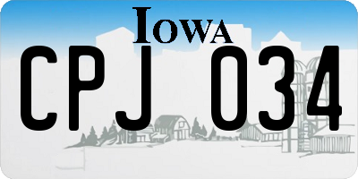 IA license plate CPJ034