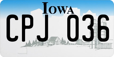 IA license plate CPJ036
