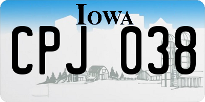IA license plate CPJ038